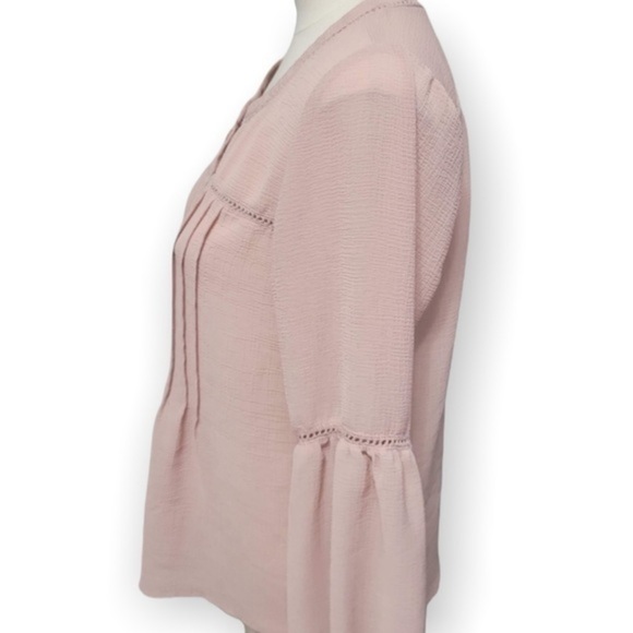 Maurices Blush Crepe Pintuck Peasant Blouse NWOT - Picture 4 of 5